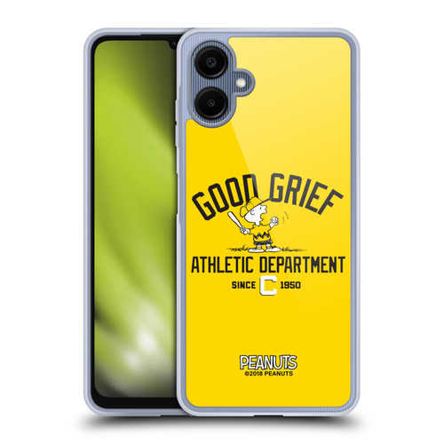 Peanuts Varsity Sports Charlie Brown Good Grief Soft Gel Case for Samsung Galaxy A06 4G / 5G