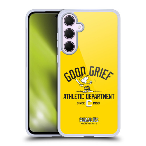 Peanuts Varsity Sports Charlie Brown Good Grief Soft Gel Case for Samsung Galaxy A35 5G
