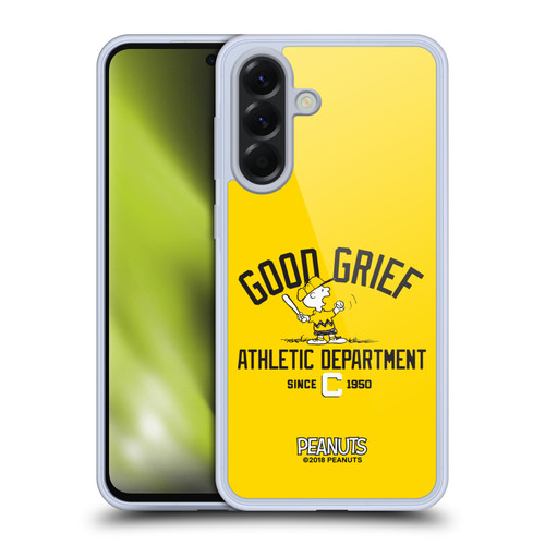 Peanuts Varsity Sports Charlie Brown Good Grief Soft Gel Case for Samsung Galaxy A56 5G