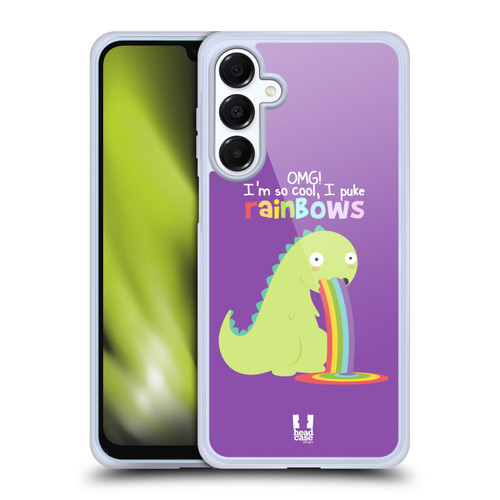 Head Case Designs Rainbow Puke Dinosaur Soft Gel Case for Samsung Galaxy A16 5G & MagSafe
