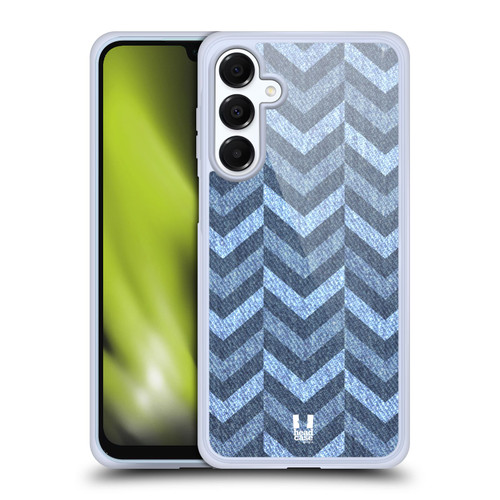 Head Case Designs Printed Denim Broken Zigzag Soft Gel Case for Samsung Galaxy A16 5G & MagSafe