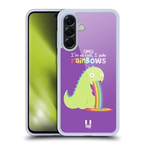 Head Case Designs Rainbow Puke Dinosaur Soft Gel Case for Samsung Galaxy A56 5G