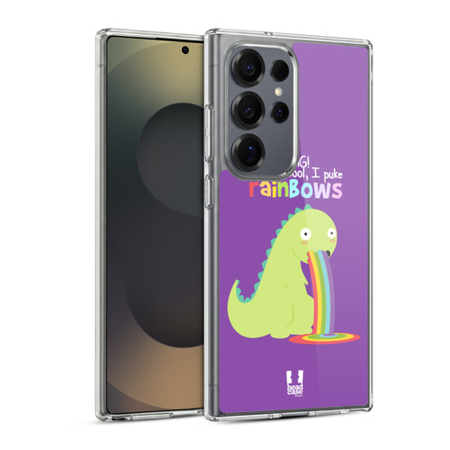 Head Case Designs Rainbow Puke Dinosaur Soft Gel Case for Samsung Galaxy S25 Ultra & MagSafe