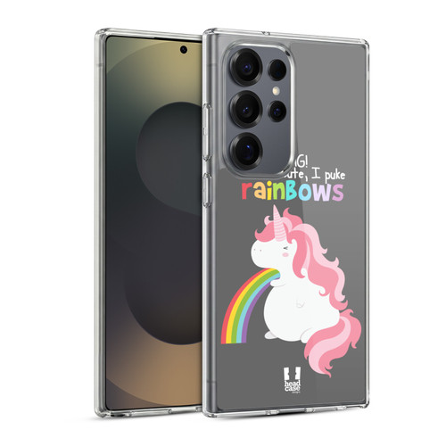 Head Case Designs Rainbow Puke Unicorn Soft Gel Case for Samsung Galaxy S25 Ultra & MagSafe