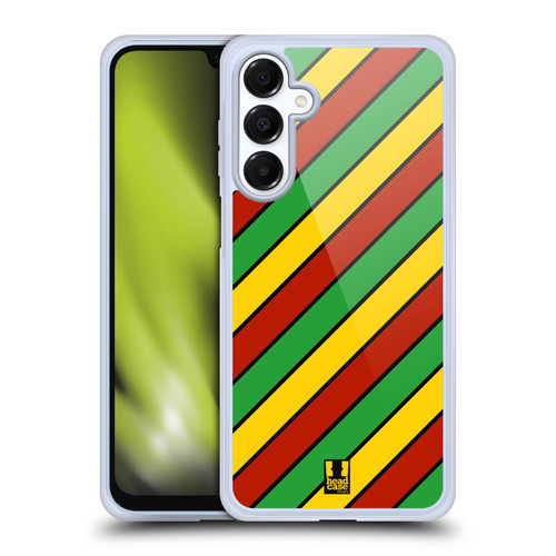 Head Case Designs Rasta Colour Patterns Diagonal Stripes Soft Gel Case for Samsung Galaxy A16 5G & MagSafe