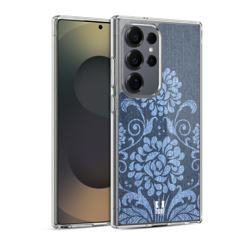 Head Case Designs Printed Denim Floral Soft Gel Case for Samsung Galaxy S25 Ultra & MagSafe