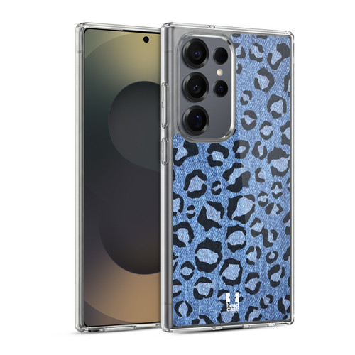 Head Case Designs Printed Denim Leopard Soft Gel Case for Samsung Galaxy S25 Ultra & MagSafe