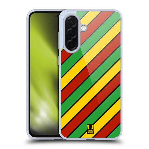 Head Case Designs Rasta Colour Patterns Diagonal Stripes Soft Gel Case for Samsung Galaxy A36 5G