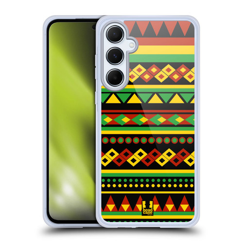 Head Case Designs Rasta Colour Patterns Aztec Soft Gel Case for Samsung Galaxy A55 5G