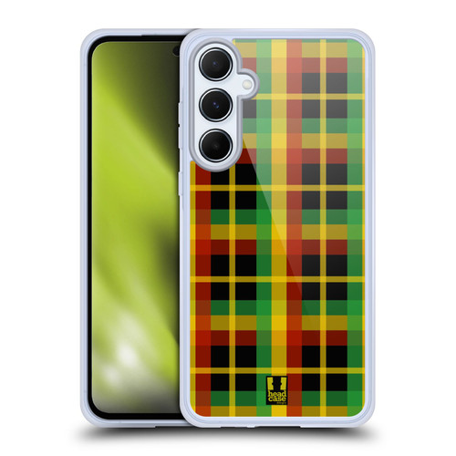 Head Case Designs Rasta Colour Patterns Plaid Soft Gel Case for Samsung Galaxy A55 5G