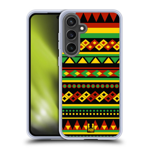 Head Case Designs Rasta Colour Patterns Aztec Soft Gel Case for Samsung Galaxy S24 FE & MagSafe