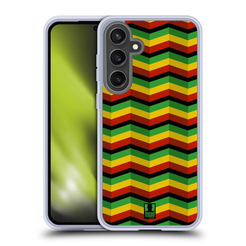 Head Case Designs Rasta Colour Patterns Zigzag Soft Gel Case for Samsung Galaxy S24 FE & MagSafe