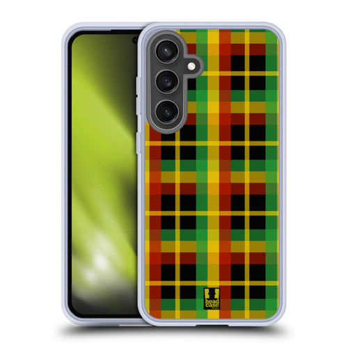 Head Case Designs Rasta Colour Patterns Plaid Soft Gel Case for Samsung Galaxy S24 FE & MagSafe