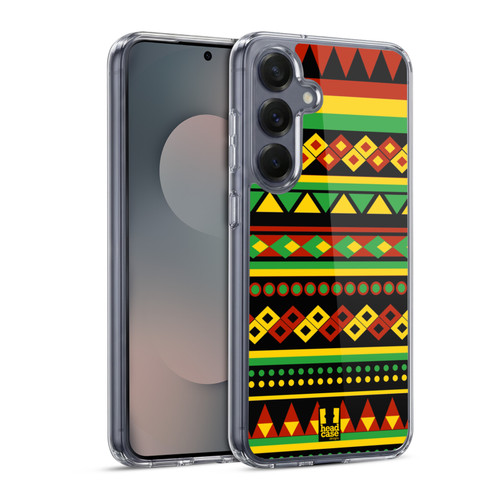 Head Case Designs Rasta Colour Patterns Aztec Soft Gel Case for Samsung Galaxy S25 & MagSafe