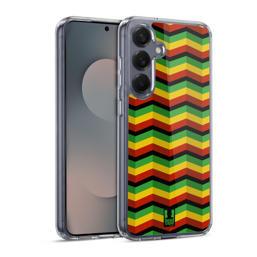 Head Case Designs Rasta Colour Patterns Zigzag Soft Gel Case for Samsung Galaxy S25 & MagSafe