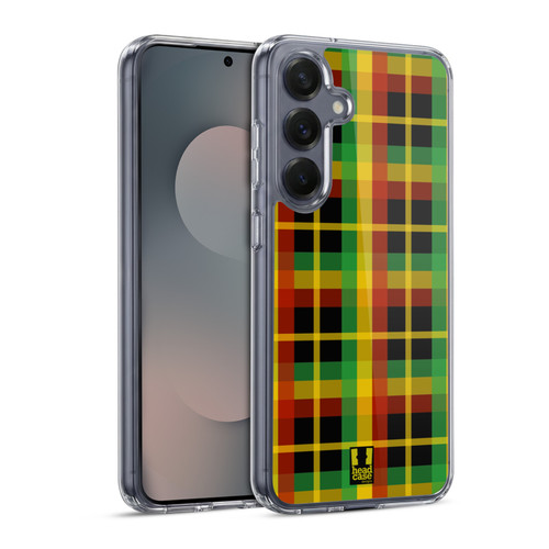 Head Case Designs Rasta Colour Patterns Plaid Soft Gel Case for Samsung Galaxy S25 & MagSafe
