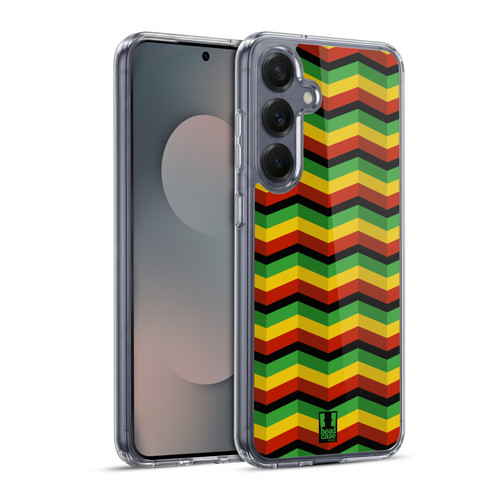 Head Case Designs Rasta Colour Patterns Zigzag Soft Gel Case for Samsung Galaxy S25+ & MagSafe