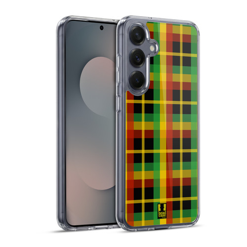 Head Case Designs Rasta Colour Patterns Plaid Soft Gel Case for Samsung Galaxy S25+ & MagSafe