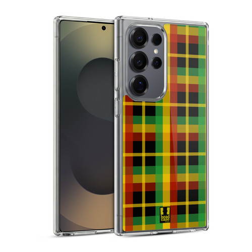 Head Case Designs Rasta Colour Patterns Plaid Soft Gel Case for Samsung Galaxy S25 Ultra & MagSafe