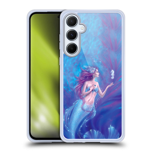 Rachel Anderson Art Blue & Pink Mermaid With Seahorse Soft Gel Case for Samsung Galaxy A55 5G