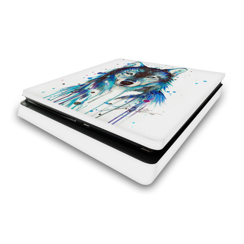 Pixie Cold Art Mix Ice Wolf Vinyl Sticker Skin Decal Cover for Sony PS4 Slim Console