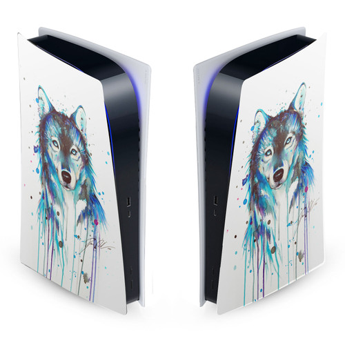Pixie Cold Art Mix Ice Wolf Vinyl Sticker Skin Decal Cover for Sony PS5 Digital Edition Console