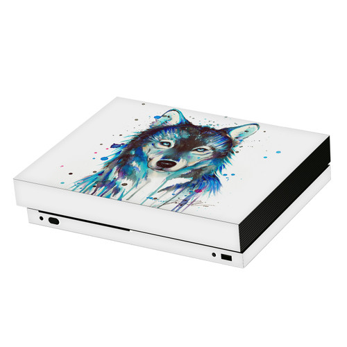 Pixie Cold Art Mix Ice Wolf Vinyl Sticker Skin Decal Cover for Microsoft Xbox One X Console