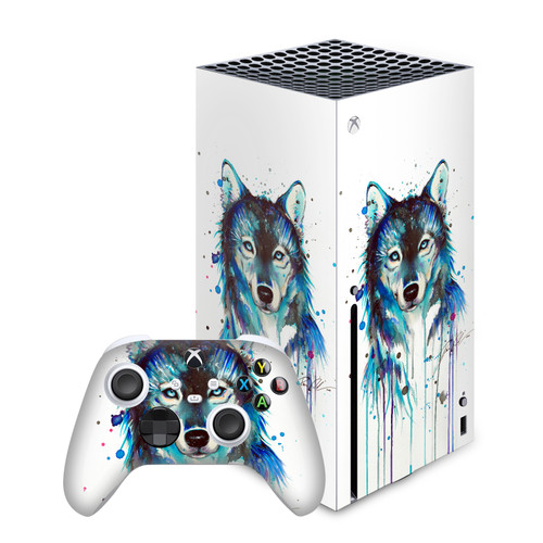 Pixie Cold Art Mix Ice Wolf Vinyl Sticker Skin Decal Cover for Microsoft Series X Console & Controller