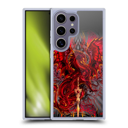 Ruth Thompson Art Red Tribal Dragon With Sword Soft Gel Case for Samsung Galaxy S25 Ultra & MagSafe