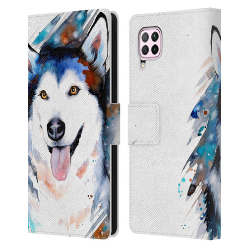 Pixie Cold Animals Husky Leather Book Wallet Case Cover For Huawei Nova 6 SE / P40 Lite