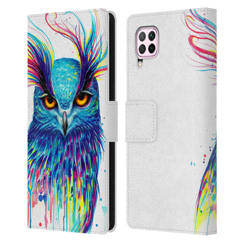 Pixie Cold Animals Into The Blue Leather Book Wallet Case Cover For Huawei Nova 6 SE / P40 Lite
