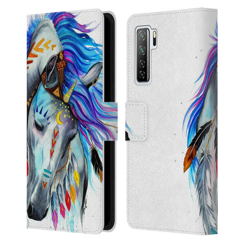 Pixie Cold Animals Spirit Leather Book Wallet Case Cover For Huawei Nova 7 SE/P40 Lite 5G
