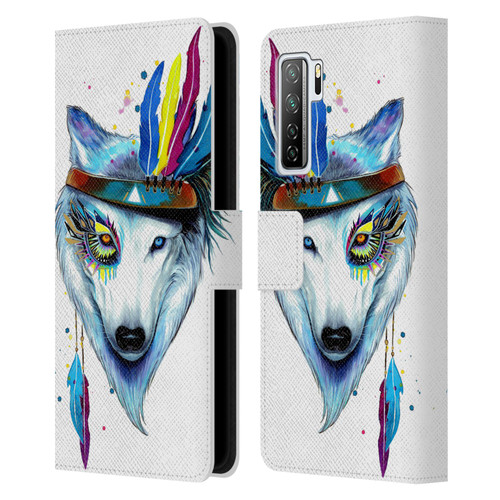 Pixie Cold Animals Warrior Leather Book Wallet Case Cover For Huawei Nova 7 SE/P40 Lite 5G