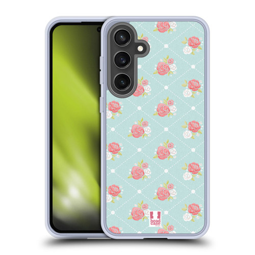 Head Case Designs French Country Patterns Rose Wallpaper Soft Gel Case for Samsung Galaxy S24 FE & MagSafe