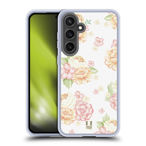 Head Case Designs French Country Patterns White Soft Gel Case for Samsung Galaxy S24 FE & MagSafe