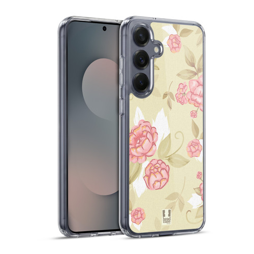 Head Case Designs French Country Patterns Vintage Roses Soft Gel Case for Samsung Galaxy S25+ & MagSafe
