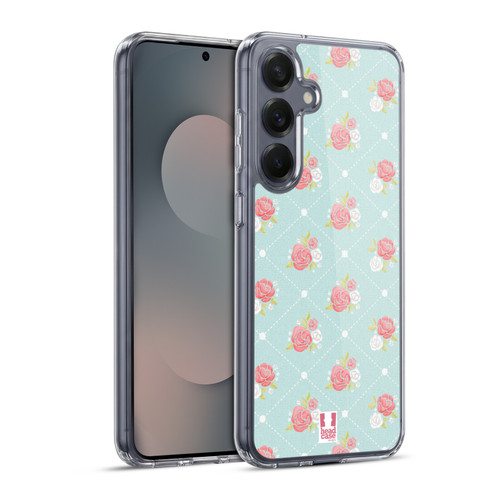 Head Case Designs French Country Patterns Rose Wallpaper Soft Gel Case for Samsung Galaxy S25+ & MagSafe
