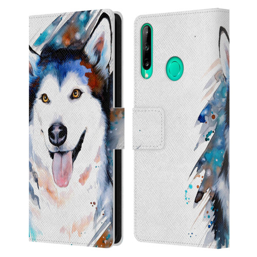 Pixie Cold Animals Husky Leather Book Wallet Case Cover For Huawei P40 lite E