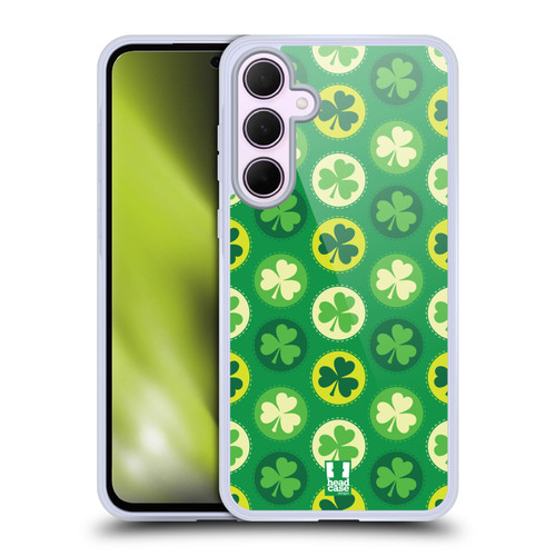 Head Case Designs Shamrock Patterns Patches Soft Gel Case for Samsung Galaxy A35 5G