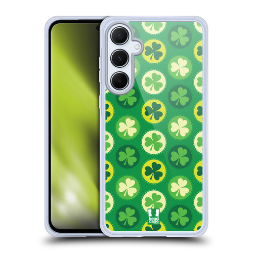 Head Case Designs Shamrock Patterns Patches Soft Gel Case for Samsung Galaxy A55 5G