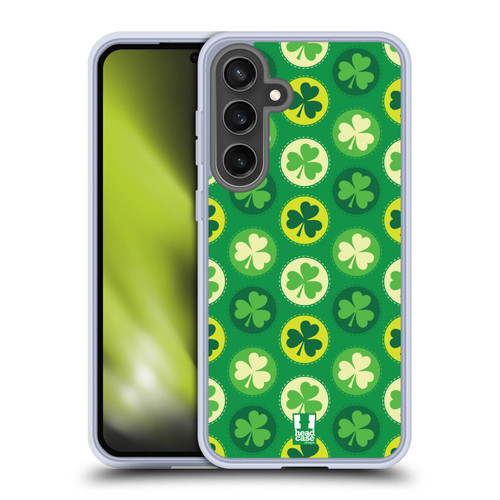 Head Case Designs Shamrock Patterns Patches Soft Gel Case for Samsung Galaxy S24 FE & MagSafe