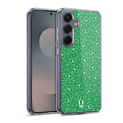 Head Case Designs Shamrock Patterns Ditsy Outlines Soft Gel Case for Samsung Galaxy S25 & MagSafe