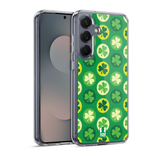 Head Case Designs Shamrock Patterns Patches Soft Gel Case for Samsung Galaxy S25 & MagSafe