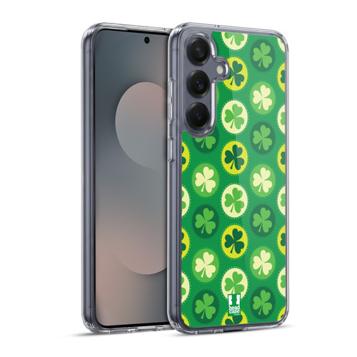 Head Case Designs Shamrock Patterns Patches Soft Gel Case for Samsung Galaxy S25+ & MagSafe