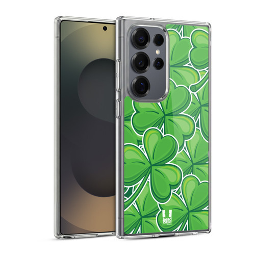 Head Case Designs Shamrock Patterns Stickers Soft Gel Case for Samsung Galaxy S25 Ultra & MagSafe