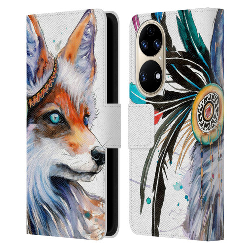 Pixie Cold Animals Fox Leather Book Wallet Case Cover For Huawei P50