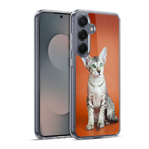 Head Case Designs Popular Cat Breeds Oriental Cat On Orange Bg Soft Gel Case for Samsung Galaxy S25+ & MagSafe