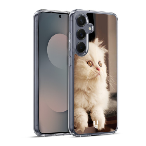 Head Case Designs Popular Cat Breeds Adorable White Persian Kitten Soft Gel Case for Samsung Galaxy S25+ & MagSafe