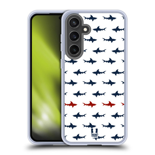 Head Case Designs Shark Prints Parallel Soft Gel Case for Samsung Galaxy S24 FE & MagSafe