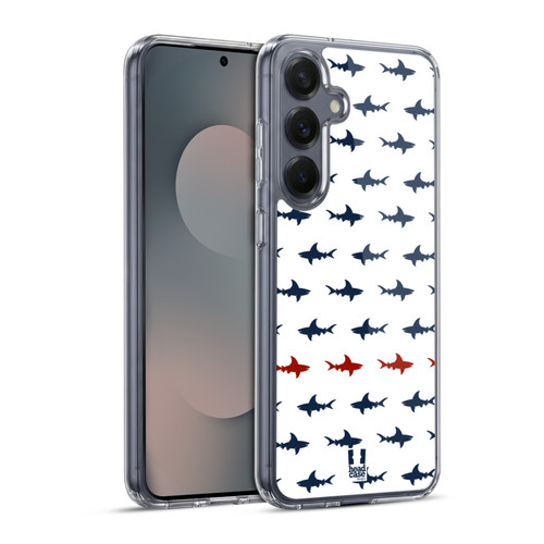 Head Case Designs Shark Prints Parallel Soft Gel Case for Samsung Galaxy S25+ & MagSafe